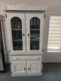 💣 PIESE UNICAT! Set 2 Dulapuri / Vitrine din Lemn Masiv Reconditionate (Stil Shabby Chic / Vintage)
