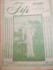 partitura interbelica Fifi, muzica de G. Villnow, editia N. Teodorescu, Manzer foto