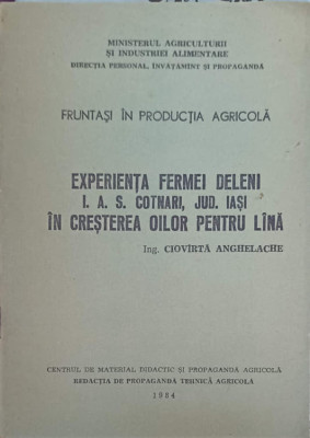 EXPERIENTA FERMEI DELENI I.A.S. COTNARI, JUD. IASI IN CRESTEREA OILOR PENTRU LANA-CIOVARTA ANGHELACHE foto