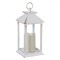 Felinar Decorativ, LED, Alb Auriu Brushed, 14x14x30cm, Lumină Albă Caldă, Sticlă și Plastic