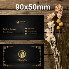 Carti de Vizita Model 23 Companie Gold Negru , Design Luxury Business Premium