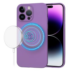 Husa silicon iPhone 14 Pro Max Techsuit SoftFlex MagSafe, mov foto