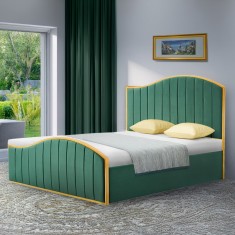 Pat Georgia 160x200, ţesătură Velvet/gold crom auriu