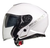 Cumpara ieftin Casca open face pentru scuter - motocicleta MT Thunder III SV Jet A0 alb lucios (ochelari soare integrati) &ndash; tip MT-V-19 S (55/56cm)