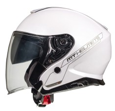 Casca open face pentru scuter - motocicleta MT Thunder III SV Jet A0 alb lucios (ochelari soare integrati) &ndash; tip MT-V-19 S (55/56cm)
