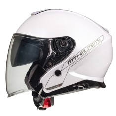 Casca open face pentru scuter - motocicleta MT Thunder III SV Jet A0 alb lucios (ochelari soare integrati) &ndash; tip MT-V-19 XS (53/54cm)