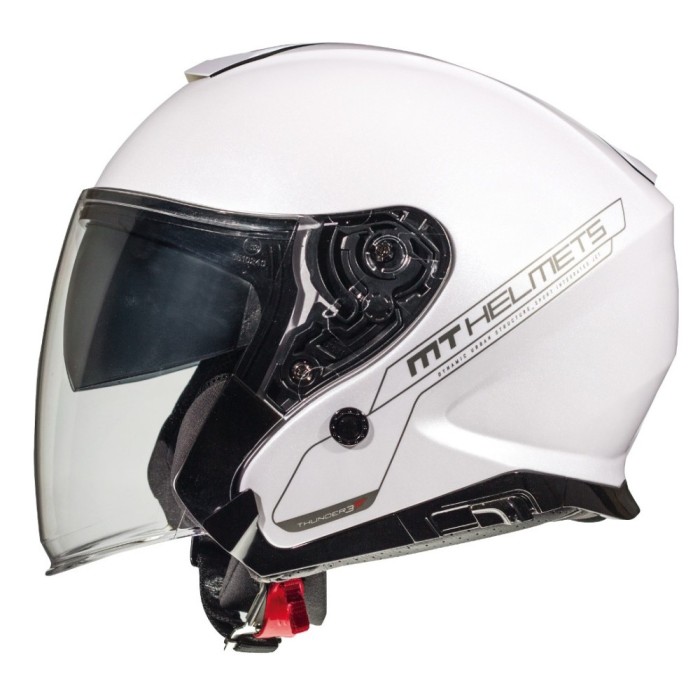 Casca open face pentru scuter - motocicleta MT Thunder III SV Jet A0 alb lucios (ochelari soare integrati) &ndash; tip MT-V-19 S (55/56cm)