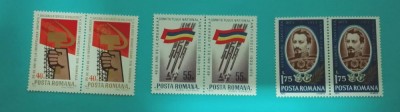 TIMBRE ROMANIA 1973L.P.824 ANIVERSARI III SERIE IN PERECHE MNH foto