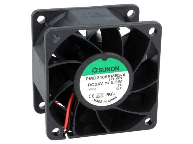 Ventilator DC Axial 24V 60x60x38mm 70.5m3/h 47dBA
