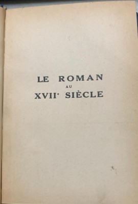 Le roman au XVII siecle foto