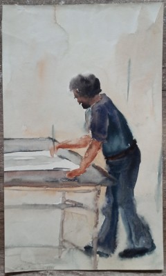 Atelier de inramare// acuarela Rodica Raileanu 1976 foto