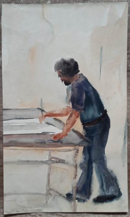 Atelier de inramare// acuarela Rodica Raileanu 1976