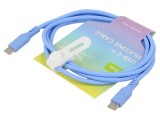 Cablu USB-C 2.0 Goobay 1.5m Albastru 60W, Mufă pe Ambele Părți