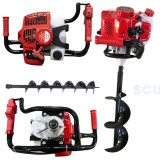 Cumpara ieftin 8.5CP + burghiu 200mm* Motoburghiu pe benzina 8.5CP, motor 2 timpi 58cc, 9200rpm, burghie 100-300mm, adancime 800mm, rezervor 1.2L, Campion CMP4350P