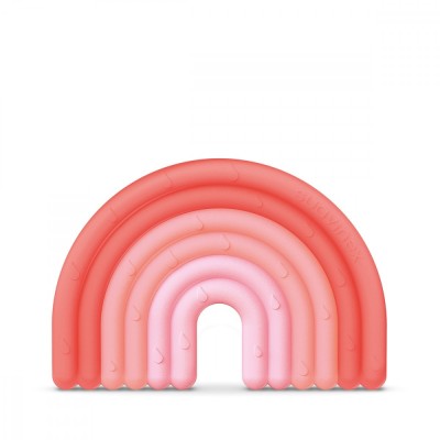 Inel de dentiție din silicon Curcubeu, roz, Suavinex foto