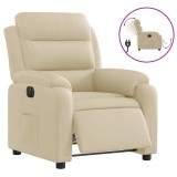 Cumpara ieftin Fotoliu rabatabil electric, crem, material textil