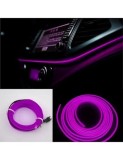 Fir neon auto electroluminiscent El Wire 2m cu lumina Mov/Violet cu droser si mufa bricheta
