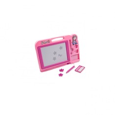 Tabla multifunctionala pentru scris si desenat, cu suprafata magnetica/creta, accesorii incluse, marime 30x20 cm, Roz