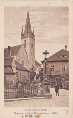 CP SIBIU Hermannstadt Kleiner Ring Ev. Kirche ND(1917) foto