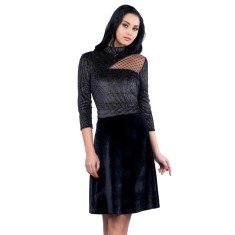 X662-1 Rochie scurta cu guler usor inalt