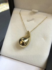 Lantisor Din Argint 925 cu pandativ Lacrima Auriu Cod ARG51N