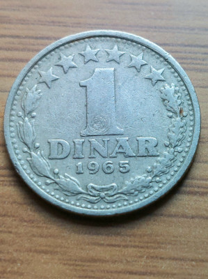 Moneda Jugoslavia 1 Dinar 1965 foto