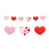 Ghirlanda de hartie model inimioare rosu roz alb Love 200 cm