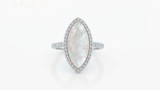 Cumpara ieftin Inel din Argint 925 cu Sidef Natural Marquise E i Halo din Zirconiu , Ethereal Empress