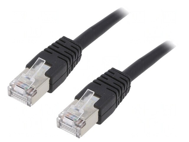 Cablu Patch F/UTP Cat5e Ecranat 2m Negru