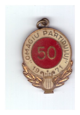 Insigna Omagiu partidului 1971, Al X-lea concurs al artistilor amatori, doar partea inferioara, stare buna foto