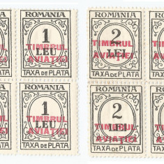 |Romania, LP XII.11/1931, Taxa de plata cu supr. TIMBRUL AVIATIEI, bloc 4, MNH