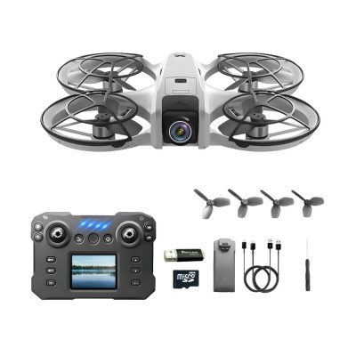 Dronescu Droneo Alpha &amp;ndash; Drona usoara cu camera HD wide 180&amp;deg;, ecran HDR, control telefon sau telecomanda, Headless Mode, rotire 360, functie gesturi, 1 foto