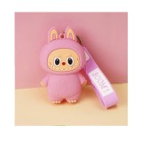 Geanta Mini cu Breloc din Silicon EMC ONSHOP&reg;, model animat de tipul "La Bubu", 10 cm, Roz