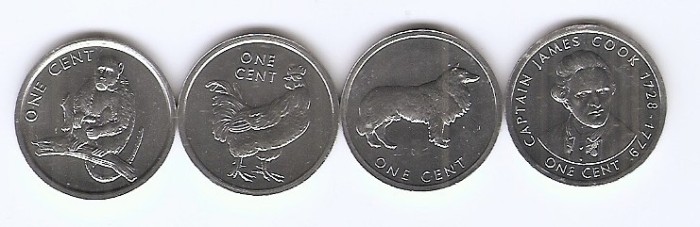 Insulele Cook Set 4 - 4 x 1 Cent 2003 - KM-419, 420, 422, 423, V22, UNC !!!