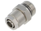 Conector filetat cu șurub, 15 bar, din alamă nichelată, 8mm
