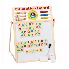 Tabla magnetica educativa pentru copii din lemn cu 5 functii 43x32cm foto