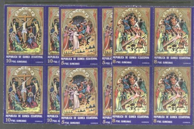 Eq. Guinea 1972 Paintings Easter 3 values x 4 Mi.48-50 used TA.035 foto