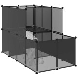Cumpara ieftin Cusca pentru animale mici, negru, 142x74x93 cm, PP si otel