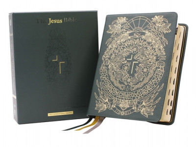 The Jesus Bible Artist Edition, Niv, Genuine Leather, Calfskin, Green, Limited Edition, Thumb Indexed, Comfort Print foto