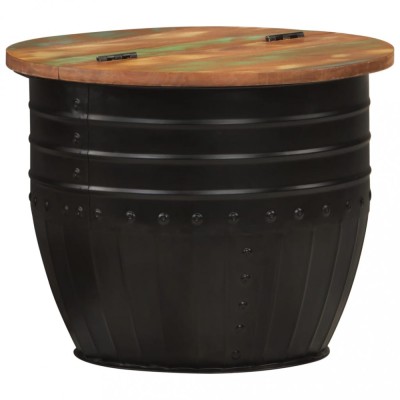 vidaXL Măsuță de cafea, negru, 50x39,5 cm, lemn masiv reciclat 351752 foto