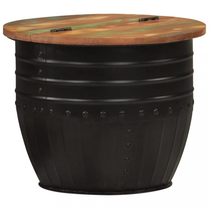 vidaXL Măsuță de cafea, negru, 50x39,5 cm, lemn masiv reciclat 351752