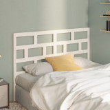 Tăblie de pat, alb, 166x4x100 cm, lemn masiv de pin, vidaXL