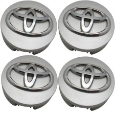 Set 4 Capace Jante Aliaj Toyota 62mm Argintiu