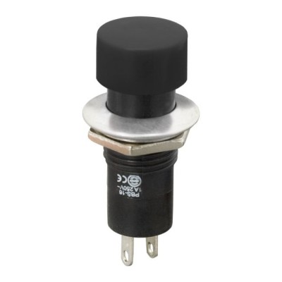 Intrerupator cu apasare 1 circuit 1A 250V OFF-ON negru foto