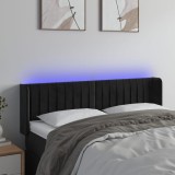 VidaXL Tăblie de pat cu LED, negru, 147x16x78/88 cm, catifea 3123524