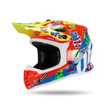 Cumpara ieftin Casca copii motocross/enduro Ufo Plast Korey galben / rosu / albastru