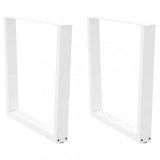 VidaXL Picioare de masă &icirc;n formă de V, 2 buc., alb, 80x(72-73,3) cm, oțel