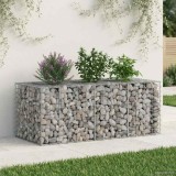 vidaXL Pat ridicat din gabion Argintiu 140 x 60 x 55 cm 42033322