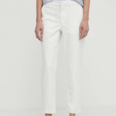 Levi's pantaloni femei, culoarea bej, mulata, high waist