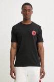 HUGO tricou din bumbac bărbați, culoarea negru, cu imprimeu, 50530641
